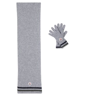 Virgin wool scarf and gloves set | Moncler Enfant