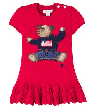 Baby Polo Bear knitted cotton-blend dress | Polo Ralph Lauren Kids