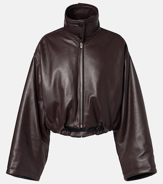 Layered leather bomber jacket | Alaïa