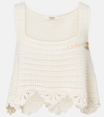 Crochet scalloped cotton top | Chloé