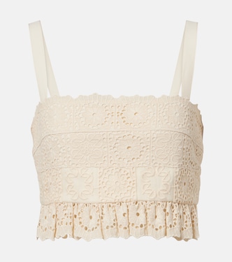 Cropped-Top aus Guipure-Spitze | Elie Saab