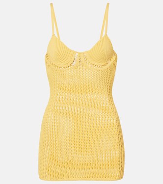 Crochet cotton-blend minidress | The Attico