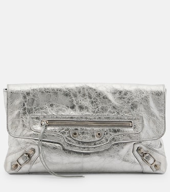 Le City metallic leather clutch | Balenciaga