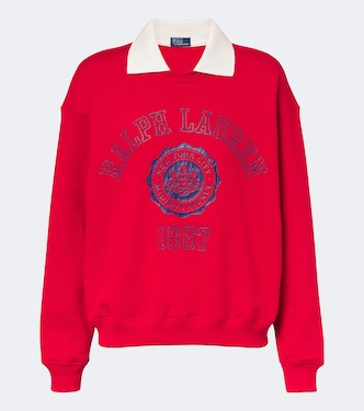 Printed layered cotton-blend sweatshirt | Polo Ralph Lauren