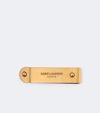 Leather-trimmed bill clip | Saint Laurent