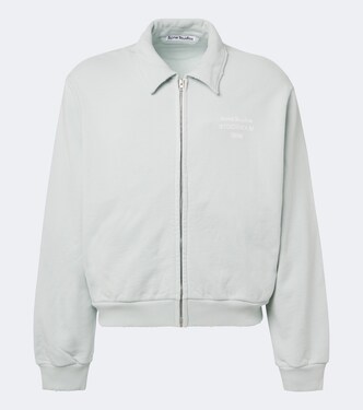 Logo cotton-blend zip-up sweatshirt | Acne Studios