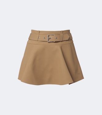 Double L belted cotton miniskirt | Loewe