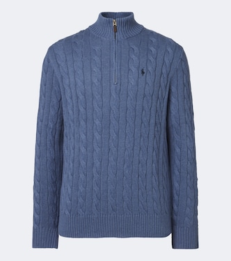 Pony cable-knit cotton half-zip sweater | Polo Ralph Lauren