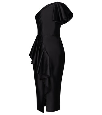 Robe midi asymétrique en satin | Rasario