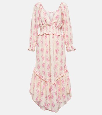 Firefly floral cotton midi dress | LoveShackFancy