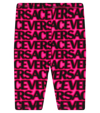 Baby logo cotton-blend leggings | Versace Kids