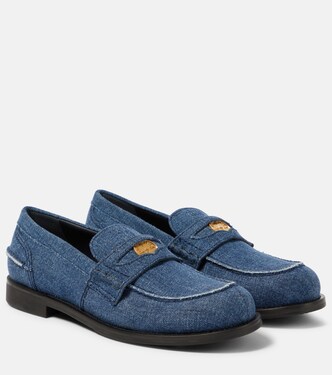 Logo denim loafers | Miu Miu