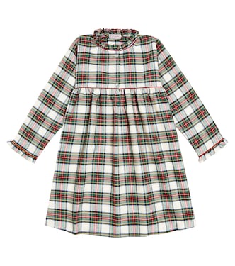 Checked cotton-blend pajama dress | La Coqueta