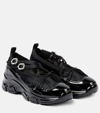 水晶缀饰缎布平底鞋 | Simone Rocha