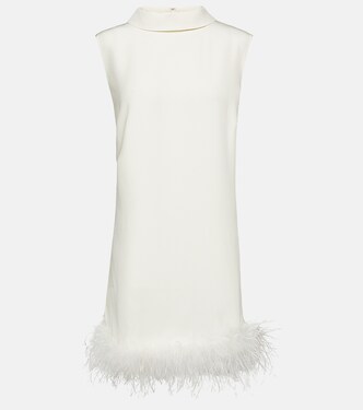 Bridal Candice feather-trimmed silk minidress | Rixo
