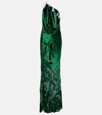 Robe longue asymétrique en velours | The Sei