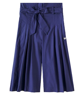 Cotton poplin palazzo pants | Monnalisa