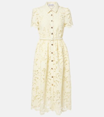 Lace-trimmed midi dress | Self-Portrait