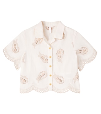 Rhiannon broderie anglaise cotton shirt | Zimmermann Kids