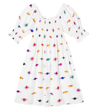 Printed smocked cotton dress  | Fábula