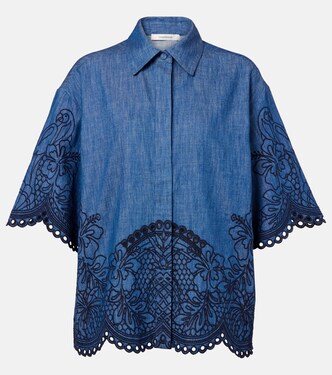 Camisa Coco de denim bordada | Zimmermann