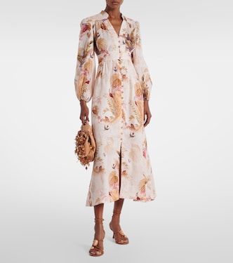 zimmermann ascension midi dress Ascension floral cotton midi dress in pink - Zimmermann