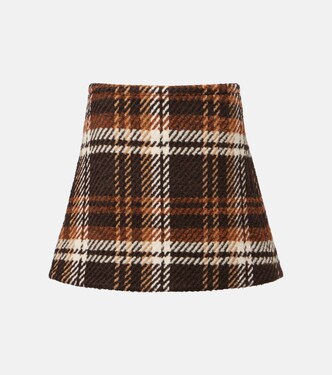 Checked wool-blend miniskirt | Patou