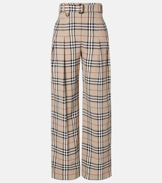 Burberry Check belted wide-leg pants | Burberry