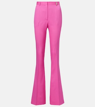 Embellished high-rise wool flared pants | Versace