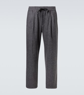 Herringbone wool-blend wide-leg pants | Dolce&Gabbana