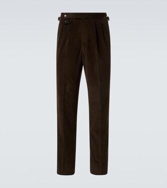 Cotton and cashmere corduroy straight pants | Dunhill