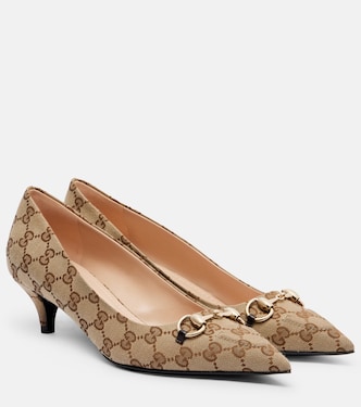 Pumps Eric GG Horsebit 45 aus Canvas | Gucci