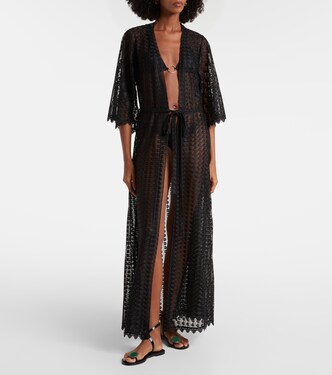 Talitha semi-sheer kaftan in black - Melissa Odabash | Mytheresa