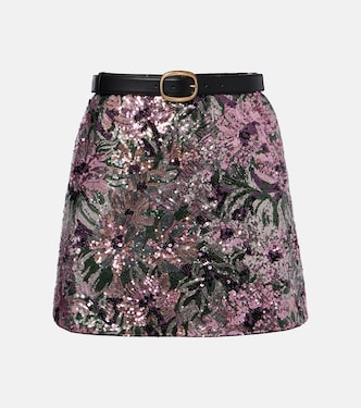 Floral sequined miniskirt | Self-Portrait