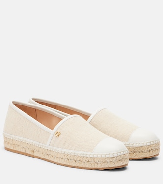 Leather-trimmed canvas espadrilles | Gianvito Rossi