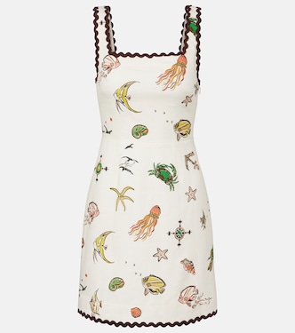 Vestido corto de algodón estampado | Alémais