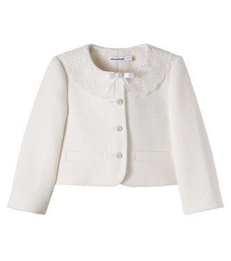 Bestickte Jacke aus Bouclé mit Spitze | Self-Portrait Kids