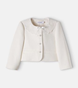 Lace-trimmed bouclé jacket | Self-Portrait Kids