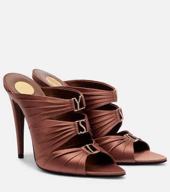 Emilie crêpe satin mules | Saint Laurent