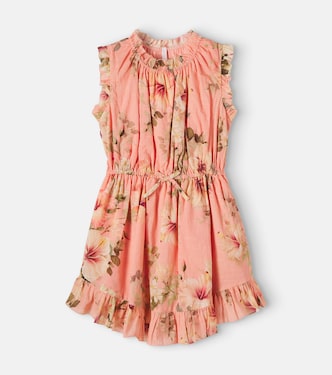 Mahon floral ruffled cotton dress | Zimmermann Kids