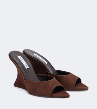 Wedge-Mules Bisous aus Veloursleder | Aquazzura