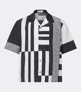 Printed cotton and silk bowling shirt | Versace