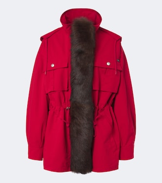 Shearling-trimmed technical parka | Prada