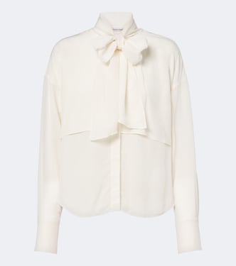 Darlis tie-neck crêpe de chine blouse | Veronica Beard