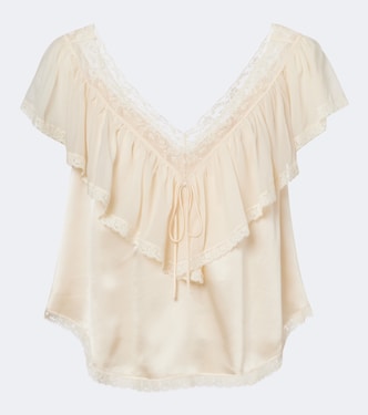 Bluse Yadira aus Seide mit Spitze | Dôen