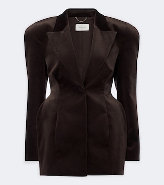 Peplum cotton-blend velour blazer dress | Magda Butrym