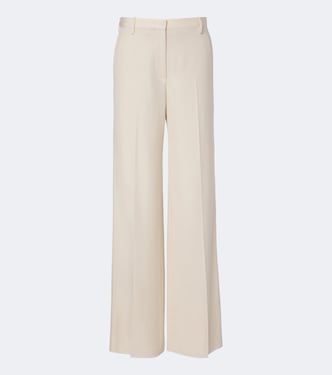 Wool grain de poudre wide-leg pants | Fendi
