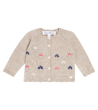 Baby embroidered wool-blend cardigan | Tartine et Chocolat