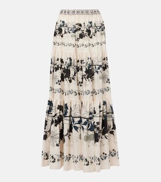Big floral cotton maxi skirt  | La DoubleJ