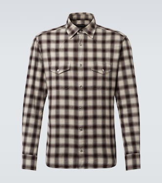 Checked cotton-blend shirt | Tom Ford